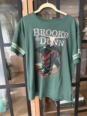 Brooks & Dunn graphic tee forest green country music cowboy boots hat western thumbnail 7