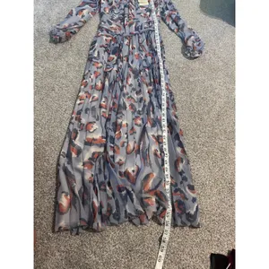 Lévi d'or‎ Women's Size 44 Leopard Print Maxi Dress Long Sleeve Pleated thumbnail 8