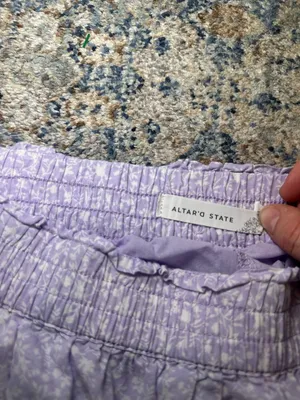 Altar'd State Winnie Floral Tiered Mini Skirt Purple Size L thumbnail 2