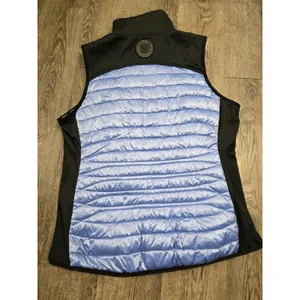 Calvin Klein Womens Blue Metallic Down Puffer Vest Large thumbnail 5