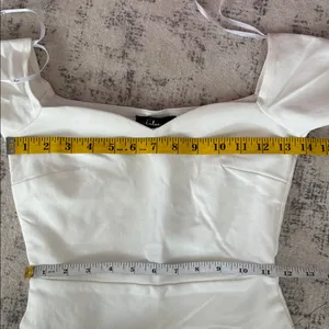 Lulus How Much I Care Ivory Off-the-Shoulder Midi Dress Size XS NWT Bridal Beach thumbnail 6