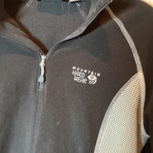 Mountain Hardwear Womens Fleece Pullover Black Grey Houndstooth Quarter Zip Sz M thumbnail 2