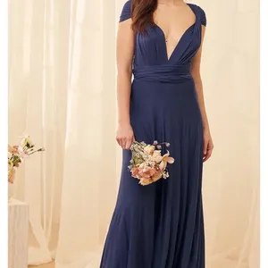 LULU'S‎ Womens Sz Small Navy Blue Always Stunning Convertible Maxi Dress thumbnail 4