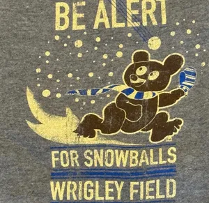 Rare Wrigley Field Chicago Winter Sweatshirt Holiday Gray Baseball L Cubs Snow thumbnail 2