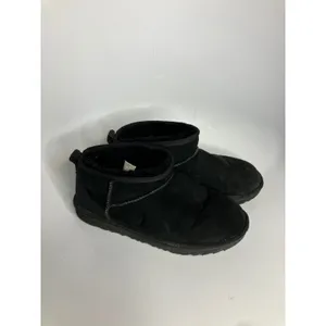 UGG Classic ultra minis‎ shearling boots women's size 6 black suede thumbnail 2