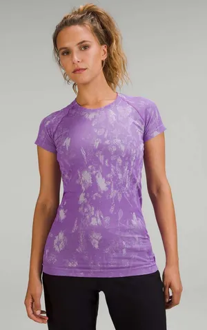 Lululemon Swiftly Tech Short Sleeve 2.0 Shadow Bloom Lilac Purple Running Shirt6 thumbnail 1