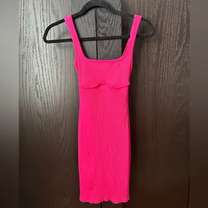 Lulu’s Hot Pink Ribbed Knit Mini Dress thumbnail 5