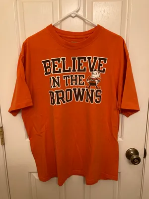 Reebok Cleveland Browns NFL Believe In The Browns Orange T-Shirt thumbnail 1