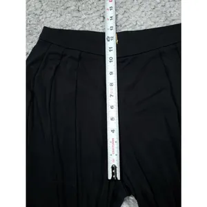 OGL Sandwashed Mid Rise Pleated Wide Leg Palazzo Pants Black Pockets Size Medium thumbnail 5
