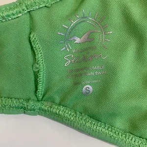 Hollister Sage Green Textured Triangle‎ Wrap Bikini Set S Top XS Cheeky Bottoms thumbnail 9