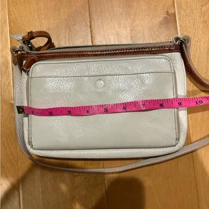 Brighton London Groove crossbody organizer leather bag purse ivory thumbnail 7