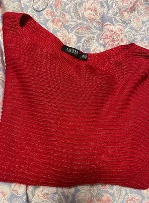 NWOT- women’s Ralph Lauren glittery red sweater size 2x thumbnail 1