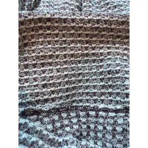 Free People BK Thermal Turtleneck Cropped Top Wine Red White‎ L thumbnail 7