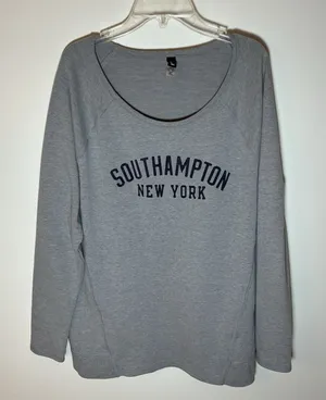 Southampton Long Sleeve French Terry T Shirt Gym Workout Gray Sweatshirt L‎ Soft thumbnail 1