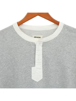 Zadig & Voltaire Watson Friends Cotton Blend Sweatshirt Grey White Trim XS thumbnail 4