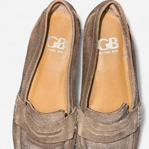 Gianni Bini Coffee Brown Loafers with Silver Sparkles, Size 6 thumbnail 3