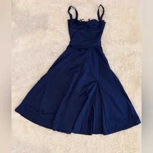 NWOT House of CB 'Carmen’ French Navy Bustier Sundress Sz XS thumbnail 6