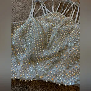 Blue Beaded Halter Top thumbnail 2