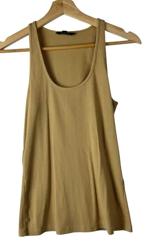 Banana Republic Camel Brown Scoop Neck Ribbed Basic Tank Top S thumbnail 1
