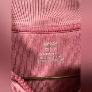 Aerie Good Vibes Quarter Zip Oversized Corded Half Zip Pink thumbnail 5