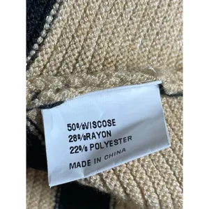 Zesica Women's Beige Tan Striped Mock Neck Knit Long Dolman Sleeve Sweater Top M thumbnail 6