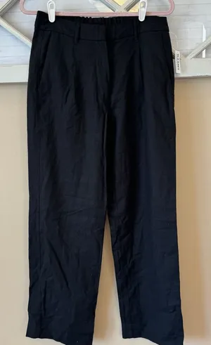 Old Navy‎ Pants Womens Medium High-Waisted Linen Blend Straight Zip Dress Pants thumbnail 1