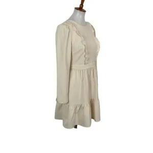 Gal Meets Glam Hayley Dress 4 Ivory Long Sleeve Back Zip Romantic‎ Chic thumbnail 5