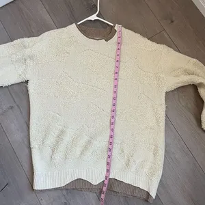 Vintage cotton double layer cloud sherpay crewneck sweater off white unisex M/L thumbnail 6