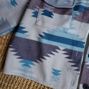 Aztec style jacket in blue and gray size XL women's worn once Like new thumbnail 2