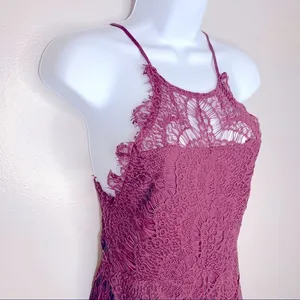 Free People She's Got It‎ Burgundy Lace Mini Dress Size XS thumbnail 9