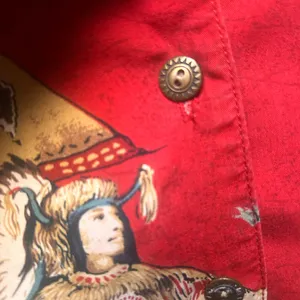 Vtg Sharon Young Western Shirt Size 10 Red Cowboy and Native American Indians thumbnail 5