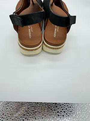 Adrienne Vittadini Black and Brown Open-Toe Slingback Sandals thumbnail 2