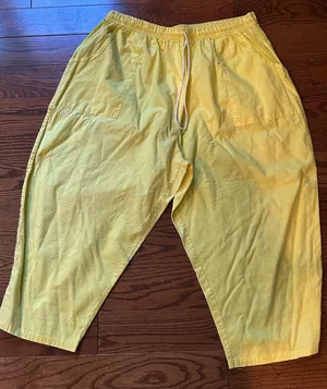 Women’s Yellow Casual capris Pants cotton blend May fit Sz XL thumbnail 1