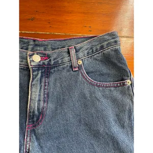 Playboy Bunny Denim Cutoff Shorts Pink Stitch Y2K Made USA Womens 7 thumbnail 11