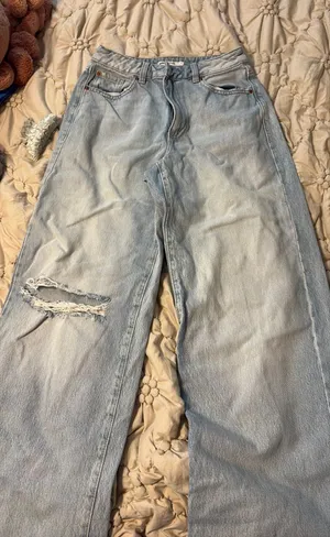 Garage Jeans Ripped Wide-Leg Light Wash thumbnail 1