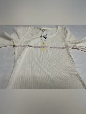 Madewell Max Studio London Cream Textured Ribbed Top NWT Size Small thumbnail 3