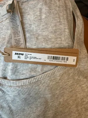 Skims Cotton Rib Tank Heather grey XS (C4) NWT thumbnail 2