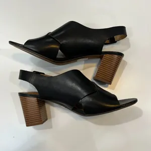 Clarks deva janie black leather Heeled sandals size 11 thumbnail 7