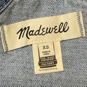 Madewell Women's Blue Medium Wash Utility Y2K Straight Denim Jeans Overall Sz XS thumbnail 4