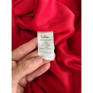Lulus One Shoulder Maxi Dress Red Satin Asymmetrical Hem sz Small Party Wedding thumbnail 9