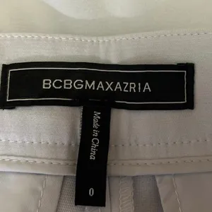 BCBGMAXAZRIA Women's White High Waisted Straight Leg Trouser Dress Pants Size 0 thumbnail 4