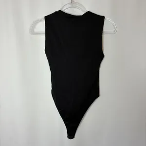 ZARA Solid Black Square Neck Bodysuit Polyamide Elastane Womens Small thumbnail 5