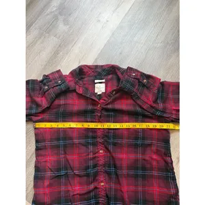 American Eagle Boyfriend Fit Plaid Flannel Red Blue Large Relaxed thumbnail 10