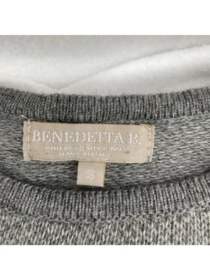 ITALY MADE BENEDETTAB. wool grey cashmere jumper sweater s bust from32 to 42in thumbnail 2