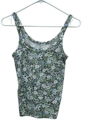Aerie Green Floral Tank size S thumbnail 1