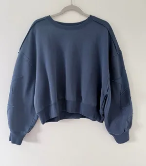 NWT Double Zero Boxy Neutral Lounge Navy Star Patch Crewneck size medium thumbnail 1
