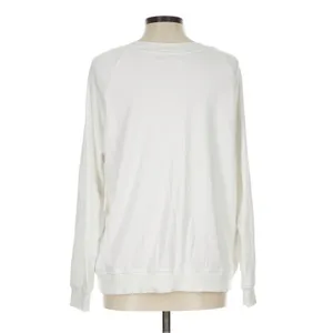 Wildfox Apres-Ski Kiss Me Graphic Sweatshirt White Cotton Pullover Large thumbnail 2
