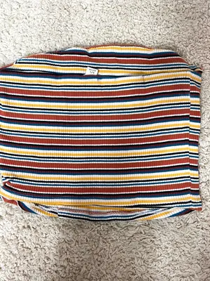 Garage Multicolor Striped Ribbed Top - Blue, Yellow, Red, White, Black thumbnail 3