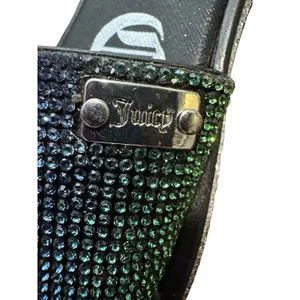Juicy Couture Bling Slides Sandals Size 7 Rainbow‎ Rhinestone Shiny #S22-1 thumbnail 5