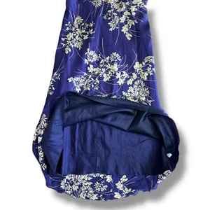 Jonathan Martin Studio 100%‎ Silk Purple Gold Floral Embroidered Midi Dress Sz 8 thumbnail 6